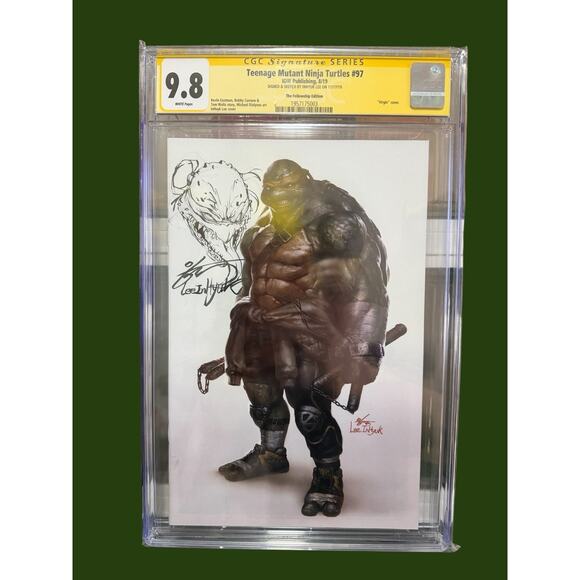 TMNT #97 CGC 9.8 SS Sketch Inhyuk Lee Virgin Cover Signed & Sketched IDW 2019